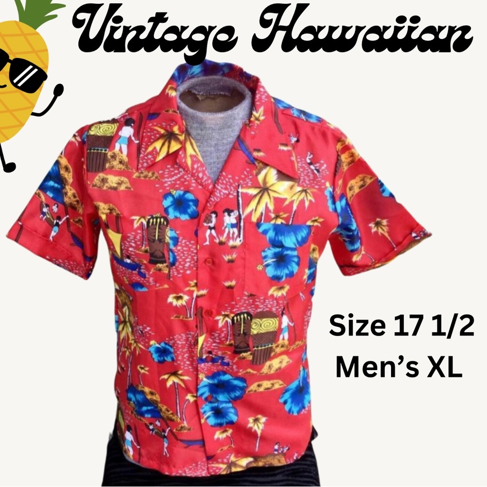 Vintage Hawaiian Print Short Sleeve Shirt